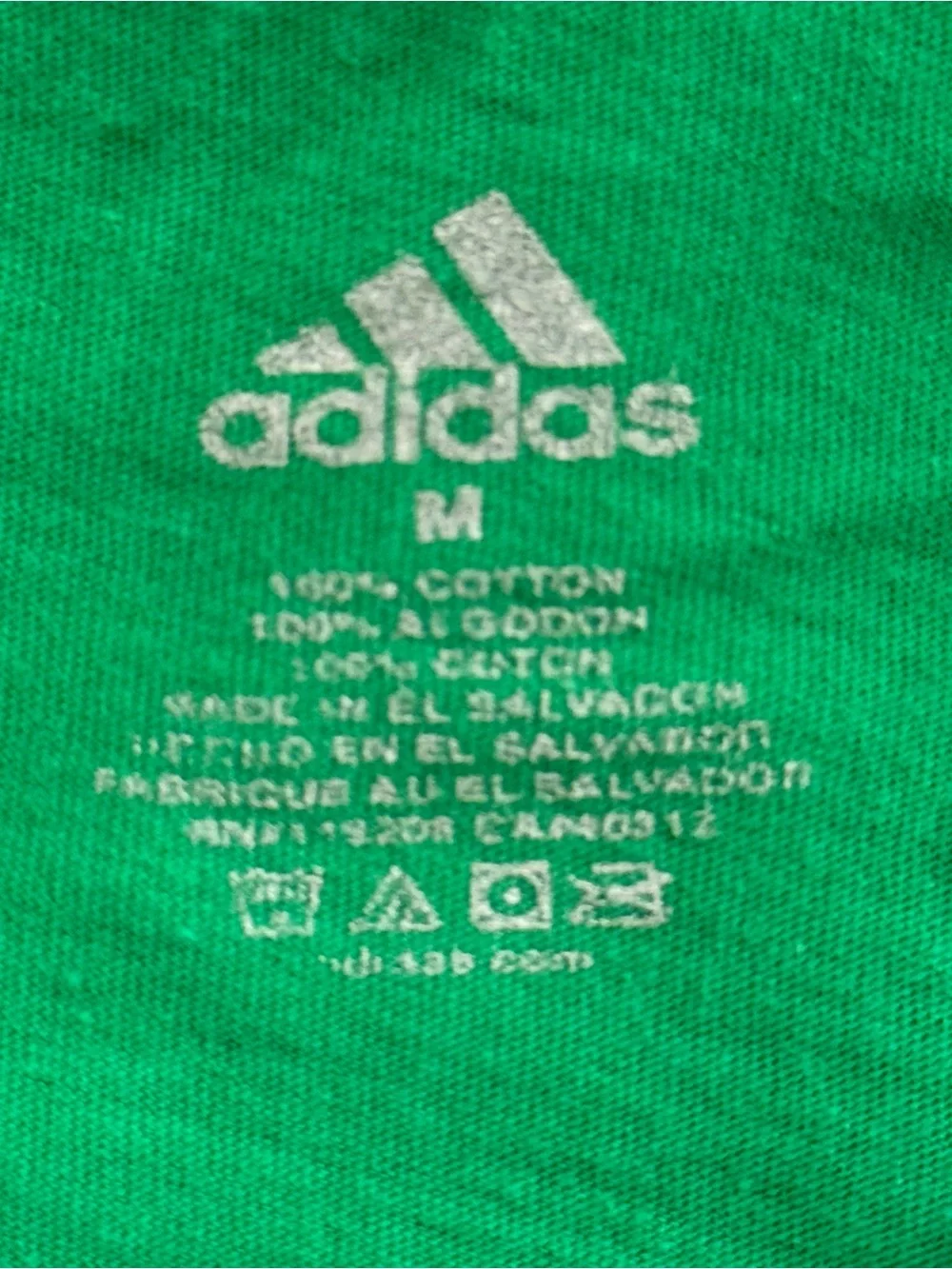 Adidas Green T-Shirt Men’s Medium Logo Tee White Stripes Cotton NWOT - Picture 3 of 10